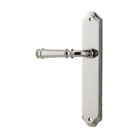Door Lever Verona Shouldered Latch Left Hand Fixed Polished Nickel L122xP58mm BPH250xW48mm in Polished Nickel