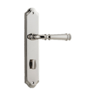 Door Lever Verona Shouldered Privacy Polished Nickel CTC85mm H237xW50xP59mm in Polished Nickel