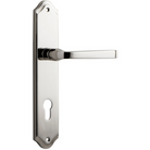 Door Lever Annecy Shouldered Euro Polished Nickel CTC85mm H237xW50xP65mm in Polished Nickel