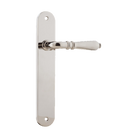 Door Lever Sarlat Oval Latch Polished Nickel H230xW40xP55mm in Polished Nickel