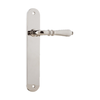 Door Lever Sarlat Oval Latch Polished Nickel H230xW40xP55mm in Polished Nickel