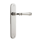 Door Lever Verona Oval Latch Polished Nickel H237xW50xP59mm in Polished Nickel