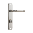 Door Lever Verona Oval Privacy Polished Nickel CTC85mm H237xW50xP59mm in Polished Nickel