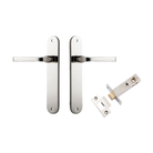 Door Lever Annecy Oval Latch Polished Nickel H240xW40xP62mm Passage Kit Tube Latch Split Cam 'T' Striker Polished Nickel Backset 60mm in Polished Nickel