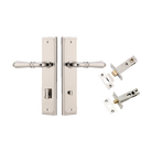 Door Lever Sarlat Stepped Polished Nickel Privacy Kit in Polished Nickel