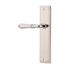 Door Lever Sarlat Stepped Latch Left Hand Fixed Polished Nickel L111xP56mm BPH237xW50mm in Polished Nickel