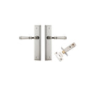 Door Lever Verona Stepped Latch Polished Nickel H240xW50xP59mm Passage Kit Tube Latch Split Cam 'T' Striker Polished Nickel Backset 60mm in Polished Nickel