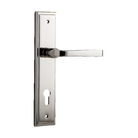 Door Lever Annecy Stepped Euro Polished Nickel CTC85mm H237xW50xP65mm in Polished Nickel