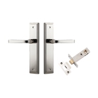 Door Lever Annecy Stepped Latch Polished Nickel H240xW50xP65mm Passage Kit Tube Latch Split Cam 'T' Striker Polished Nickel Backset 60mm in Polished Nickel