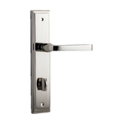 Door Lever Annecy Stepped Privacy Polished Nickel CTC85mm H237xW50xP65mm in Polished Nickel
