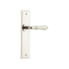 Door Lever Sarlat Chamfered Latch Polished Nickel H240xW50xP55mm in Polished Nickel