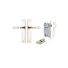 Door Lever Sarlat Chamfered Euro Pair Polished Nickel CTC85mm L111xP55mm BPH240xW50mm Mortice Lock Euro Polished Nickel CTC85mm Backset 60mm, Euro Cylinder Dual Function 5 Pin Polished Nickel 65mm KA4 in Polished Nickel