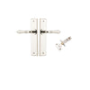 Door Lever Sarlat Chamfered Polished Nickel L111xP55mm BPH240xW50mm Passage Kit Tube Latch Split Cam 'T' Striker Polished Nickel Backset 60mm in Polished Nickel