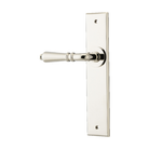 Door Lever Sarlat Chamfered Latch Left Hand Fixed Polished Nickel L111xP55mm BPH240xW50mm in Polished Nickel