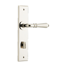 Door Lever Sarlat Chamfered Privacy Polished Nickel CTC85mm in Polished Nickel