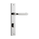 Pair of Iver Oslo lever handles on rectangular backplates, showcasing sleek architectural hardware design.