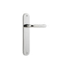 Door Lever Oslo Oval Latch Polished Nickel H230xW40xP57mm in Polished Nickel