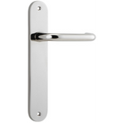Door Lever Oslo Oval Latch Polished Nickel H230xW40xP57mm in Polished Nickel