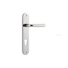 Door Lever Oslo Oval Euro Polished Nickel CTC85mm H230xW40xP57mm in Polished Nickel