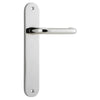 Door Lever Oslo Return Oval Polished Nickel L118xP54mm BPH240xW40mm Passage Kit Tube Latch Split Cam 'T' Striker Polished Nickel Backset 60mm in Polished Nickel