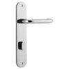 Door Lever Oslo Return Oval Privacy Polished Nickel CTC85mm L118xP56mm BPH240xW50mm Privacy Kit Tube Latch Split Cam 'T' Striker Polished Nickel Backset 60mm, Privacy Bolt Round Bolt Polished Nickel Backset 60mm in Polished Nickel