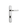 Door Lever Oslo Oval Privacy Polished Nickel CTC85mm H230xW40xP57mm in Polished Nickel