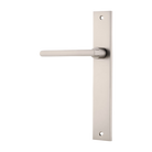 Door Lever Baltimore Rectangular Latch Left Hand Fixed Satin Nickel L118xP54mm BPH240xW38mm in Satin Nickel