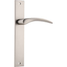Door Lever Oxford on Long Backplate Satin Nickel H240xW38xP60mm in Satin Nickel