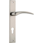 Door Lever Oxford Rectangular Euro Satin Nickel CTC85mm H240xW38xP60mm in Satin Nickel