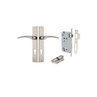 Door Lever Oxford Rectangular Euro Satin Nickel CTC85mm H240xW38xP60mm Entrance Kit, Mortice Lock Euro Satin Nickel CTC85mm Backset 60mm, Euro Cylinder Dual Function 5 Pin Satin Nickel L65mm KA1 in Satin Nickel