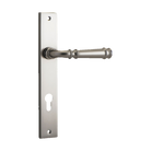 Door Lever Verona Rectangular Euro Satin Nickel CTC85mm H237xW50xP59mm in Satin Nickel