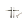 Door Lever Verona Rectangular Latch Satin Nickel H240xW38xP59mm Passage Kit, Tube Latch Split Cam 'T' Striker Satin Nickel Backset 60mm in Satin Nickel
