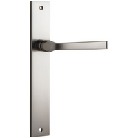 Door Lever Annecy on Long Backplate Satin Nickel H237xW50xP65mm in Satin Nickel