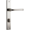 Door Lever Annecy Rectangular Privacy Satin Nickel CTC85mm H237xW50xP65mm in Satin Nickel