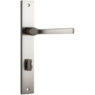 Door Lever Annecy Rectangular Privacy Satin Nickel CTC85mm H237xW50xP65mm in Satin Nickel
