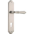 Door Lever Sarlat Shouldered Euro Satin Nickel CTC85mm H250xW48xP57mm in Satin Nickel