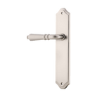 Door Lever Sarlat Shouldered Latch Left Hand Fixed Satin Nickel L111xP55mm BPH250xW48mm in Satin Nickel