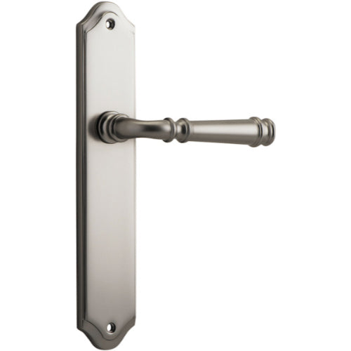 Door Lever Verona Shouldered Latch Satin Nickel H237xW50xP59mm in Satin Nickel