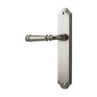 Door Lever Verona Shouldered Latch Satin Nickel H237xW50xP59mm - Left Hand Fixed in Satin Nickel