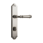 Door Lever Verona Shouldered Privacy Satin Nickel CTC85mm H237xW50xP59mm in Satin Nickel