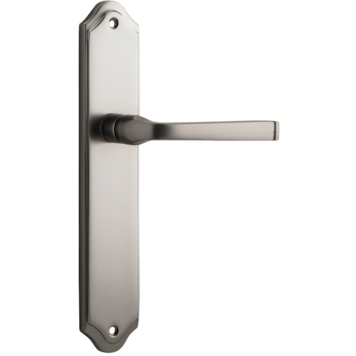 Door Lever Annecy Shouldered Latch Satin Nickel H237xW50xP65mm in Satin Nickel