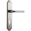 Door Lever Annecy Shouldered Euro Satin Nickel CTC85mm H237xW50xP65mm in Satin Nickel