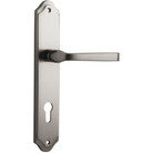 Door Lever Annecy Shouldered Euro Satin Nickel CTC85mm H237xW50xP65mm in Satin Nickel