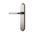 Door Lever Annecy Shouldered Latch Left Hand Fixed Satin Nickel L117xP65mm BPH250xW48mm in Satin Nickel
