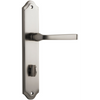 Door Lever Annecy Shouldered Privacy Satin Nickel CTC85mm H237xW50xP65mm in Satin Nickel
