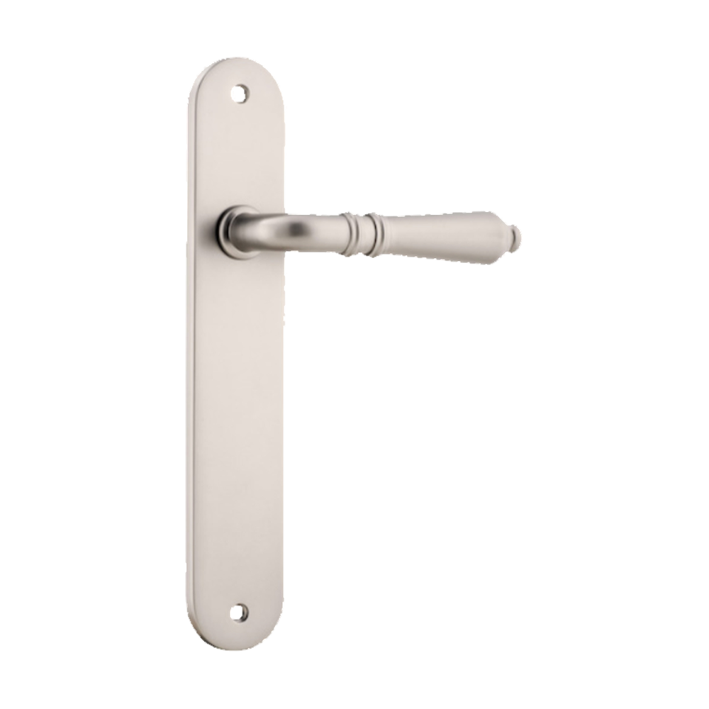 Door Lever Sarlat Oval Latch Satin Nickel H230xW40xP55mm in Satin Nickel