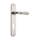 Door Lever Sarlat Oval Euro Satin Nickel CTC85mm H230xW40xP55mm in Satin Nickel