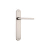 Door Lever Baltimore Oval Latch Satin Nickel H230xW40xP55mm in Satin Nickel