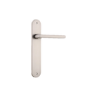 Door Lever Baltimore Oval Latch Satin Nickel H230xW40xP55mm in Satin Nickel