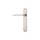 Door Lever Baltimore Oval Latch Left Hand Fixed Satin Nickel L118xP54mm BPH240xW40mm in Satin Nickel